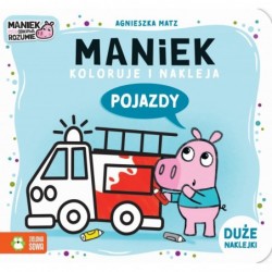 Maniek koloruje i nakleja....