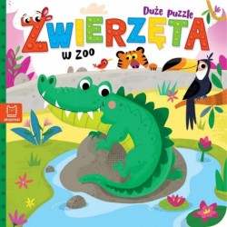 Zwierzęta w zoo. Duże puzzle