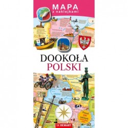 Mapa z naklejkami. Dookoła...