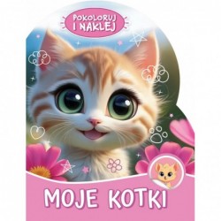 Pokoloruj i naklej. Moje kotki