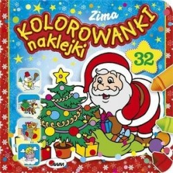 Zima. Kolorowanki naklejanki